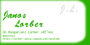 janos lorber business card